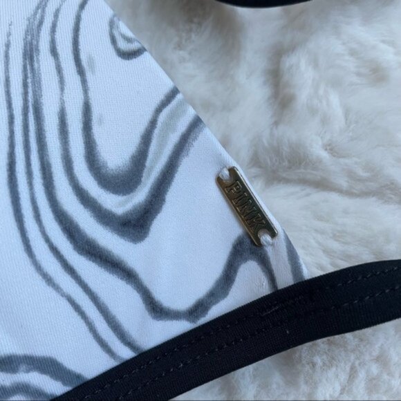 Victoria's Secret PINK | Gray Marble Triangle Bikini Top | Size Medium - Picture 8 of 12